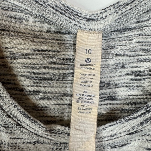 Lululemon Squad Goals Tank Tiger Space Dye Black White Size 10 - Picture 5 of 6